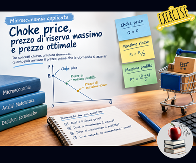 Microeconomia applicata: choke price, prezzo di riserva massimo e prezzo ottimale